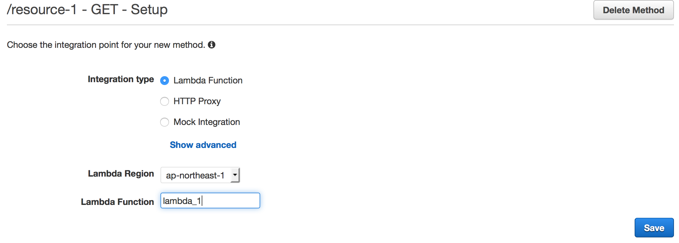 Assign Lambda function to GET